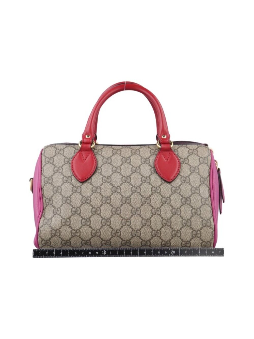 Gucci GG Supreme Beige Red Pink Canvas Travel - Picture 2 of 15